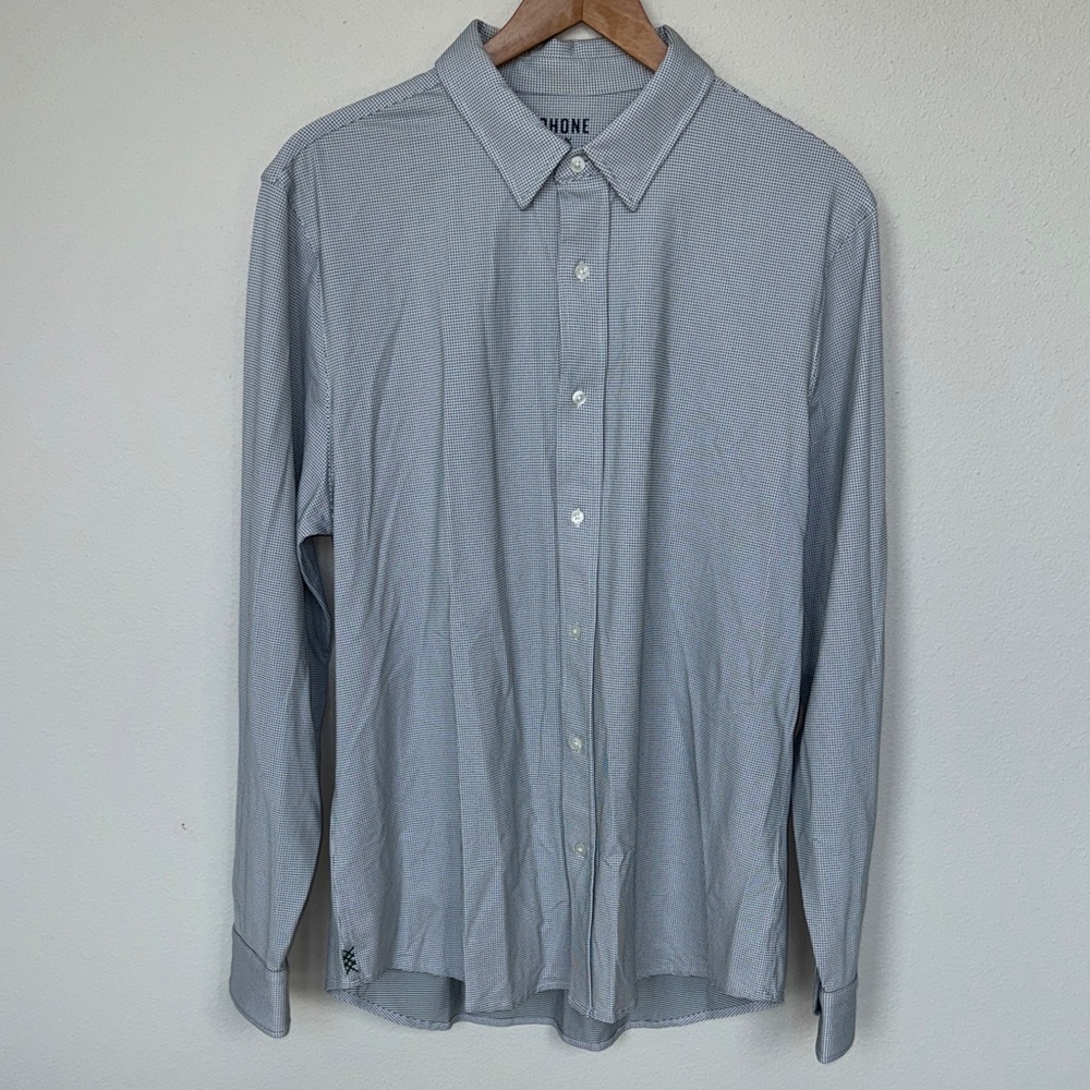 RHONE Light Gray Casual Button-Down Shirt
